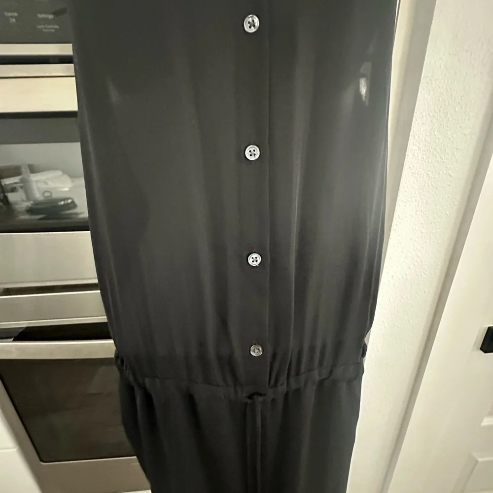 New 100% Silk Haute Hippie Chic Black Button-Up Jumpsuit - Picture 4 of 9